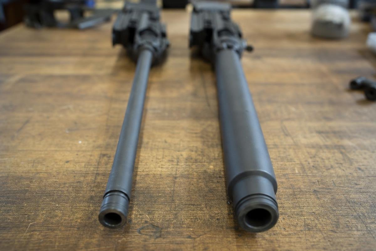 AR-15 barrel contour showing weight heat balance and stiffness differences