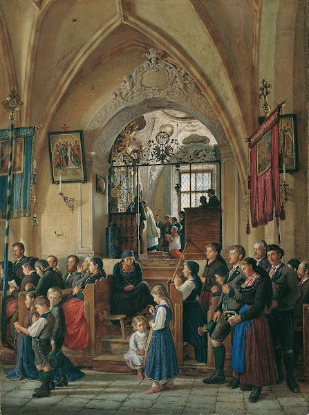 Inneres der Pfarrkirche von Aussee 1882