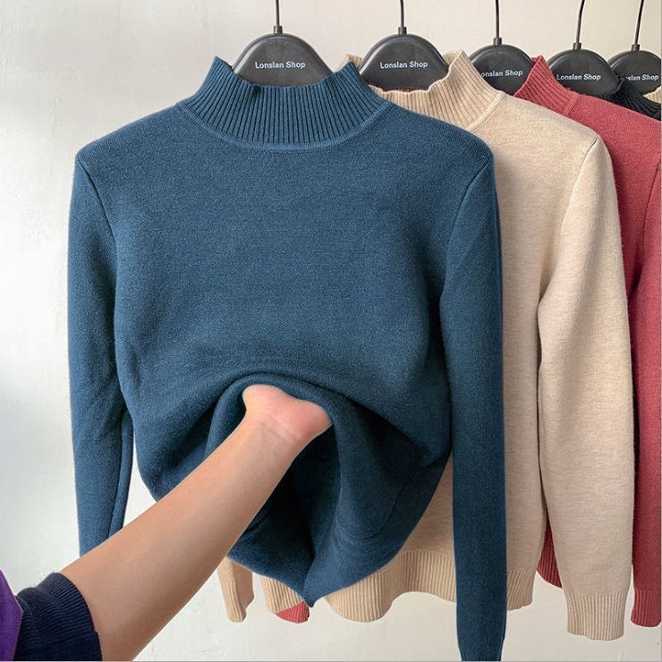 Women's Turtleneck Sweater with Inner Fleece