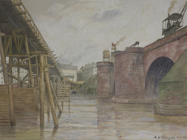 Alte Mainbrücke und Notbrücke July 26 1914