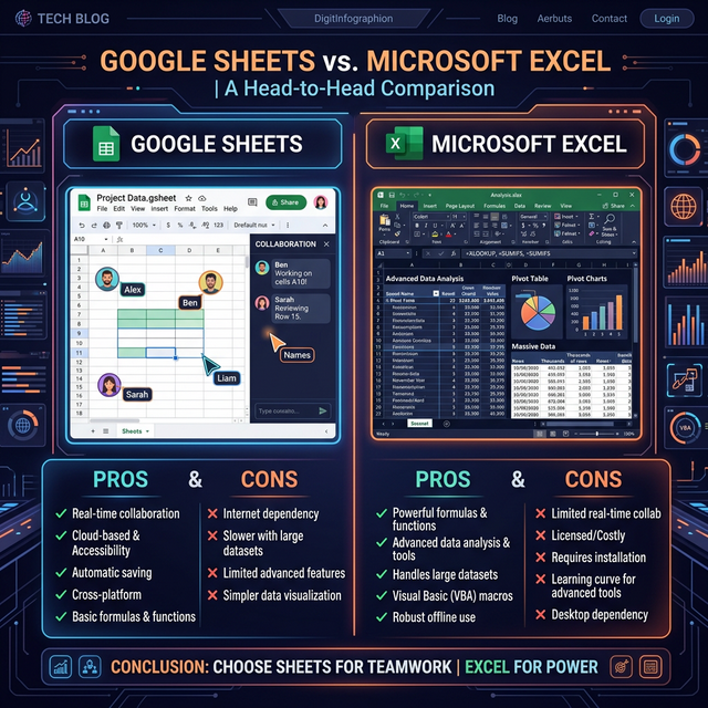 Google Sheets vs Excel so sánh