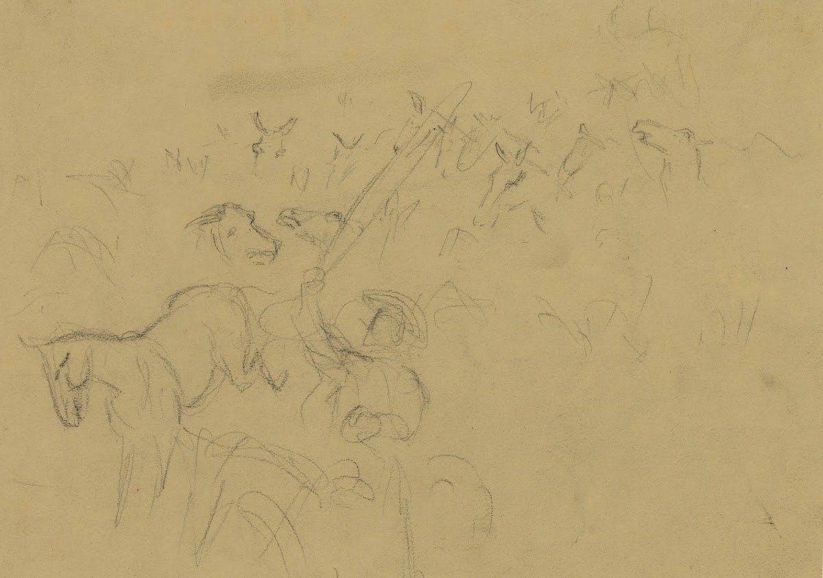 Horses being herded 1860 1865