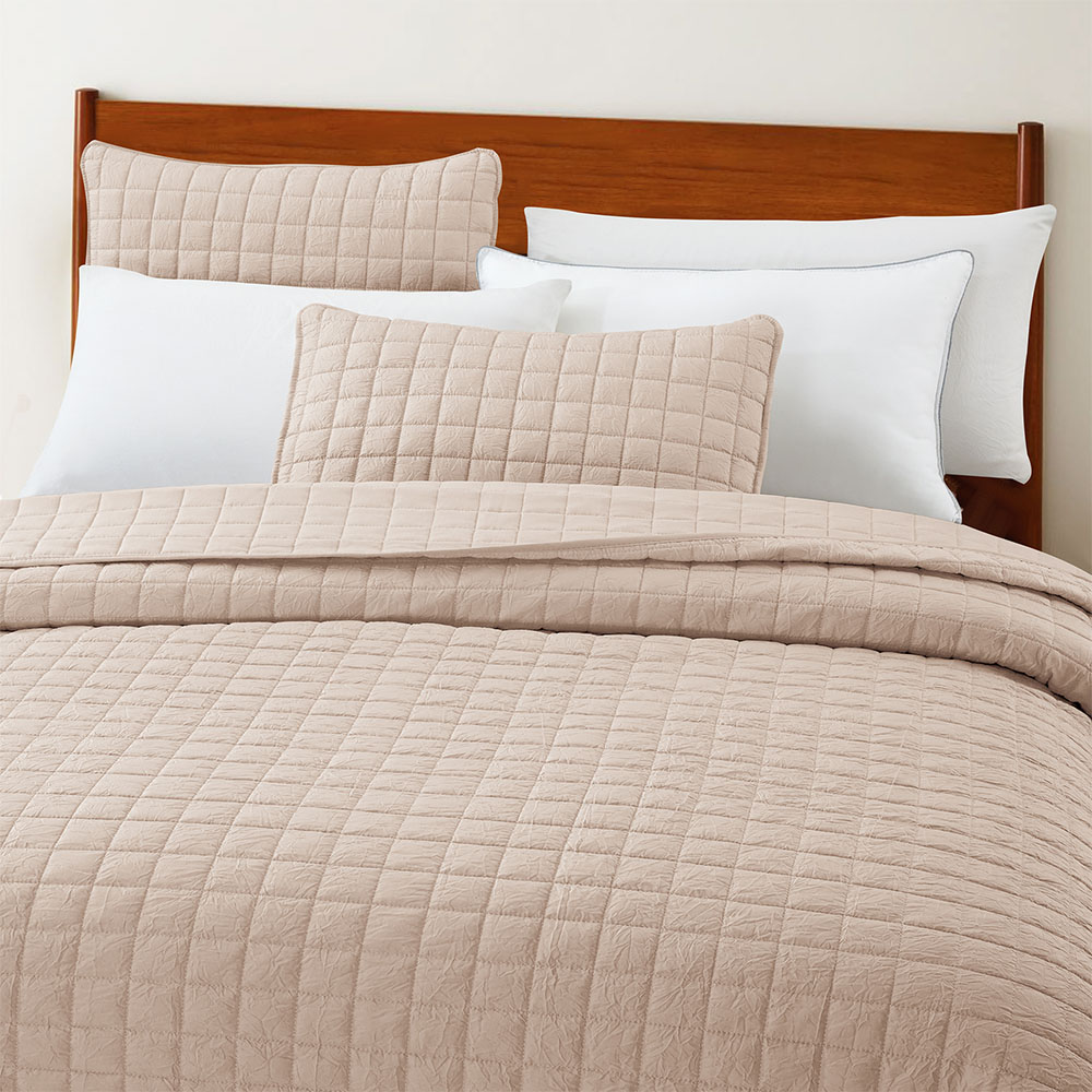 Set de colcha king de poliéster Candid Home Collection™ Clover color lino, 3 piezas