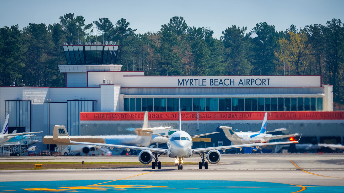 Distance from Myrtle Beach Airport to Cortlandt Manor, NY