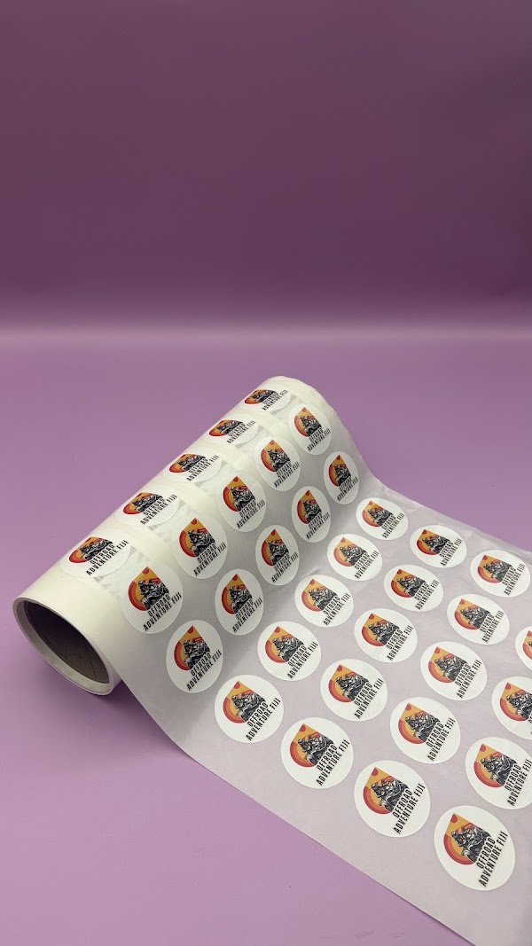 Labels on Rolls printed by Sticky Sitch Melbourne