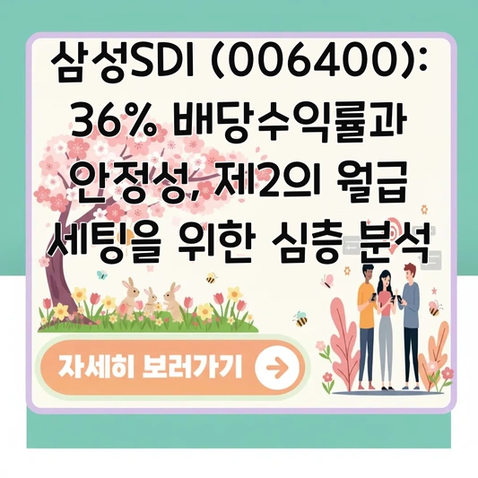 삼성SDI (006400): 36% 배당수익률과 안정성, 제2의 월급 세팅을 위한 심층 분석