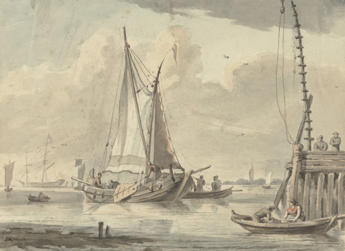 Zeilschepen op de rivier bij Dordrecht 1720   1792