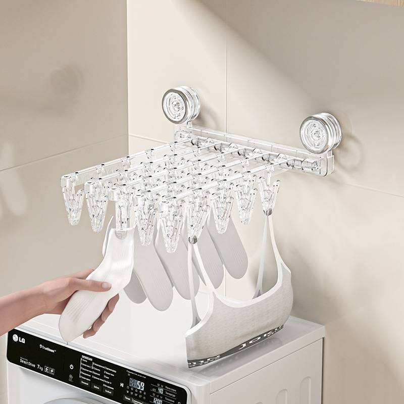 Suction Cup Laundry Rack, Folding, Model YM.7002