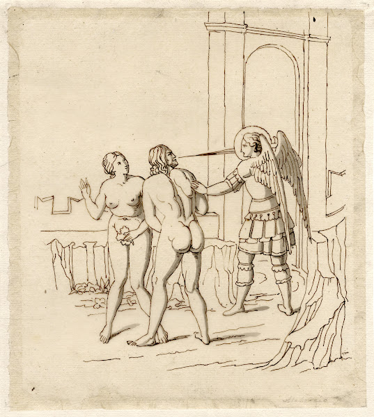 The expulsion from Paradise after a fresco in the Camposanto at Pisa