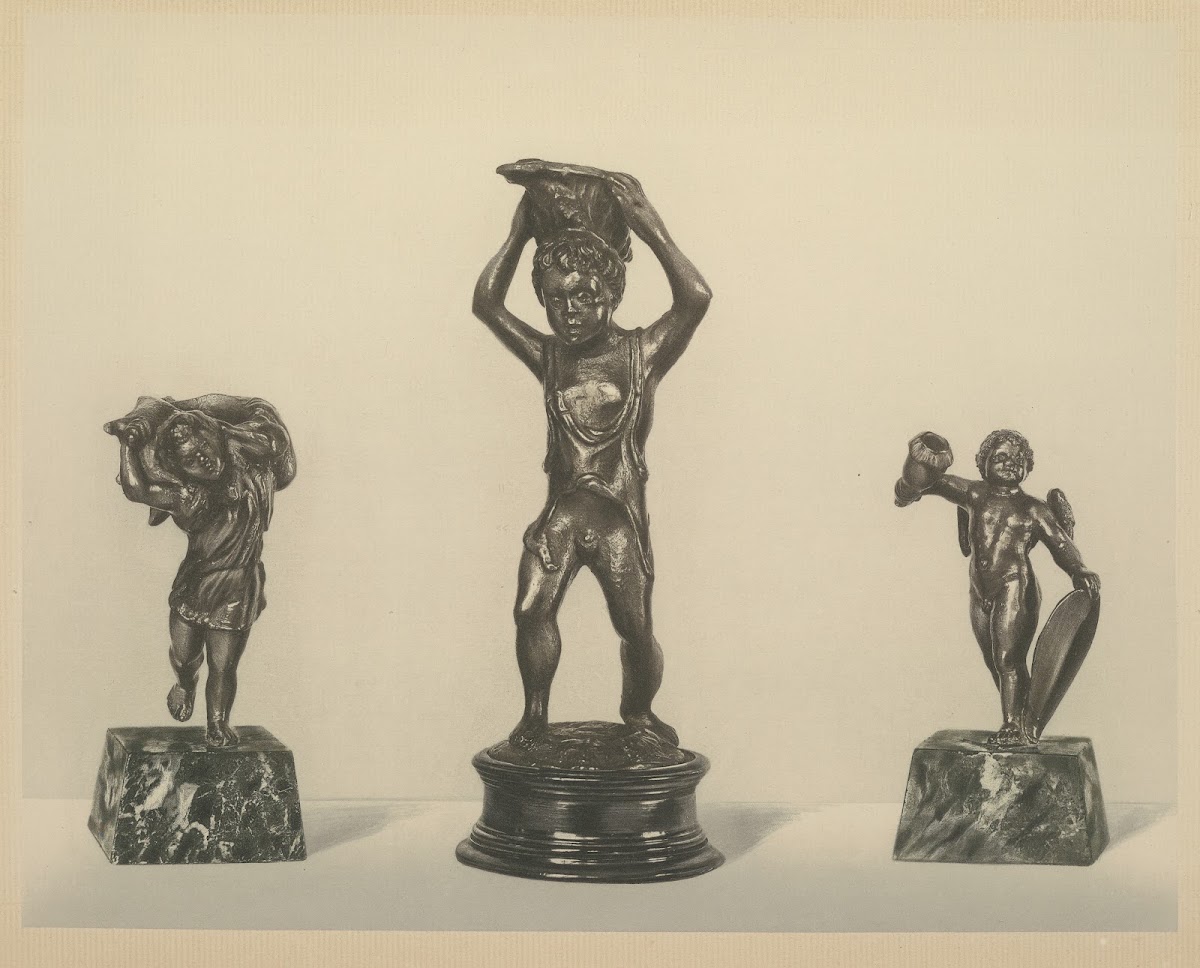 Boy Supporting A Lamp In The Form Of A Shell Lamp Cupid Holding A Candle Socket