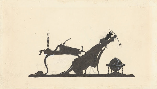 Silhouet van een man achter zijn bureau 1884   1917