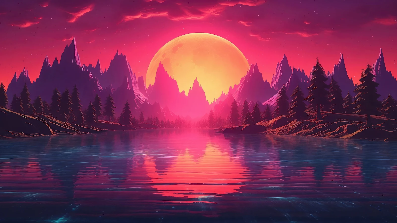 Embracing The Synthwave Morning 4K Wallpaper Background