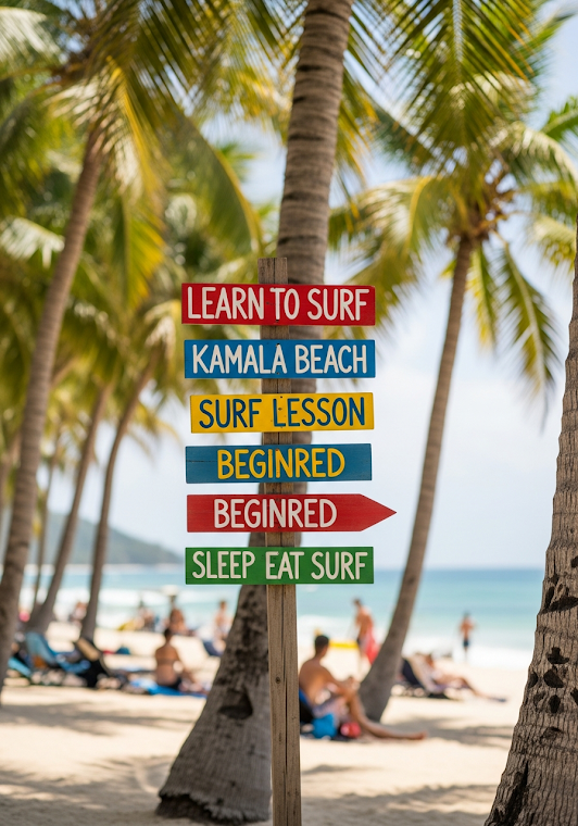 Handmade Surf Lesson Sign