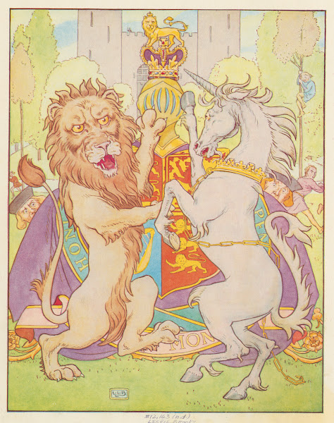 The lion and the unicorn were fighting for the crown