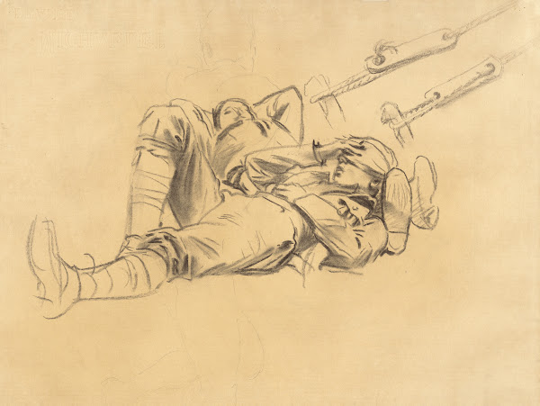 Studies for Gassed recto II 1918 1919