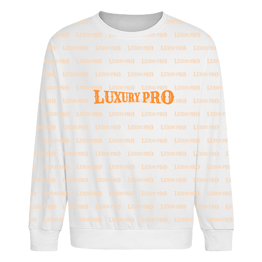 Allover Print Fleece Lined Crew Neck Sweatshirt Japanese Fabric - 300g