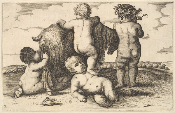 Four boys a young satyr and a goat 1647