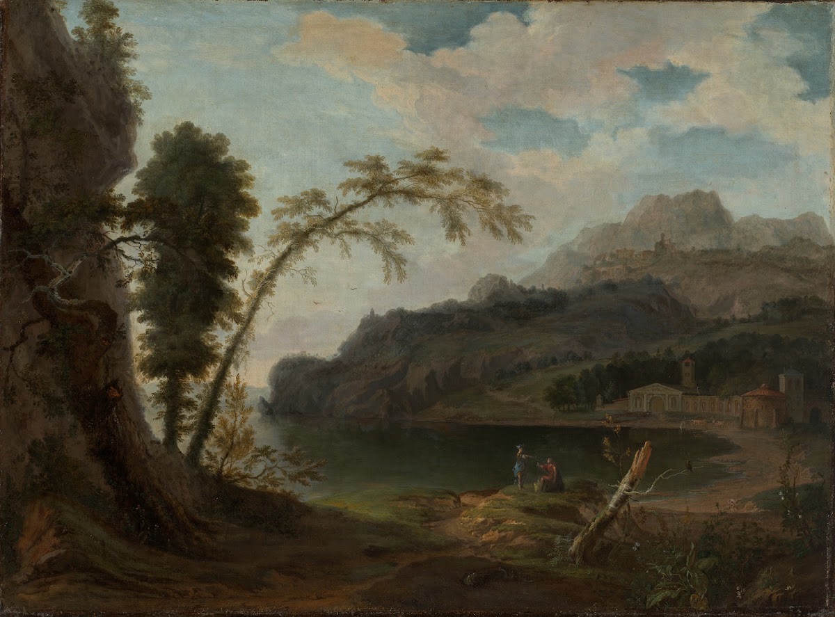 Italienische Landschaft mit mythologischer Staffage