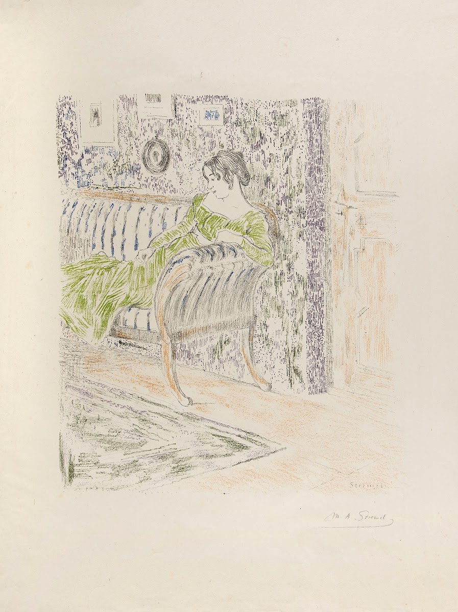Frau Auf Dem Sofa Sitzend Dora 1899