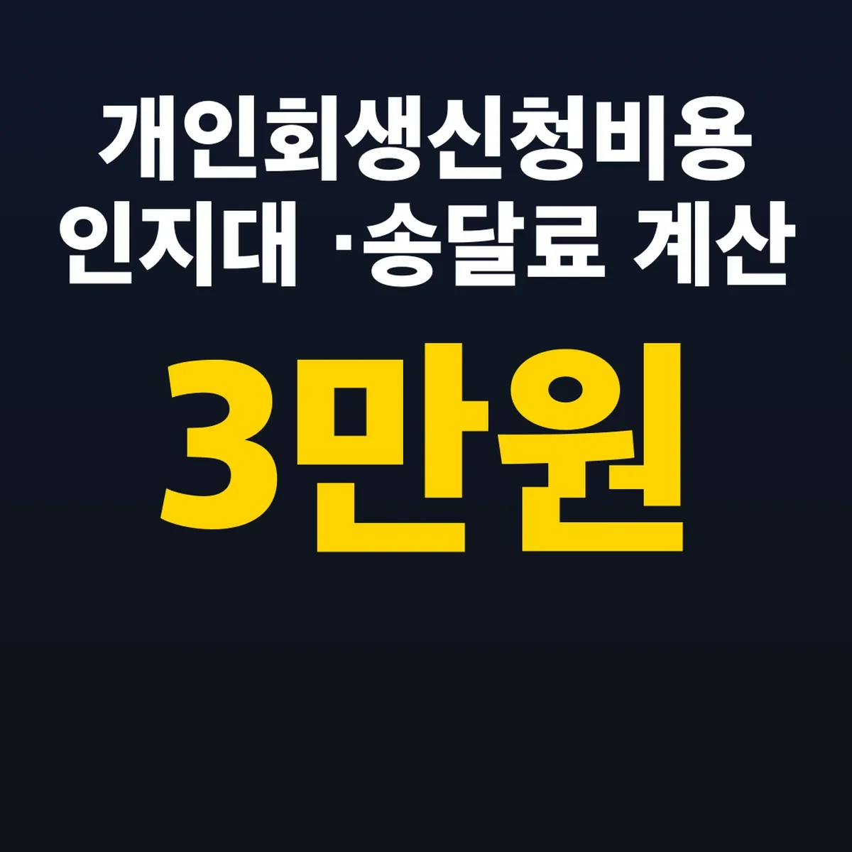 개인회생신청비용 인지대 3만원·송달료 계산