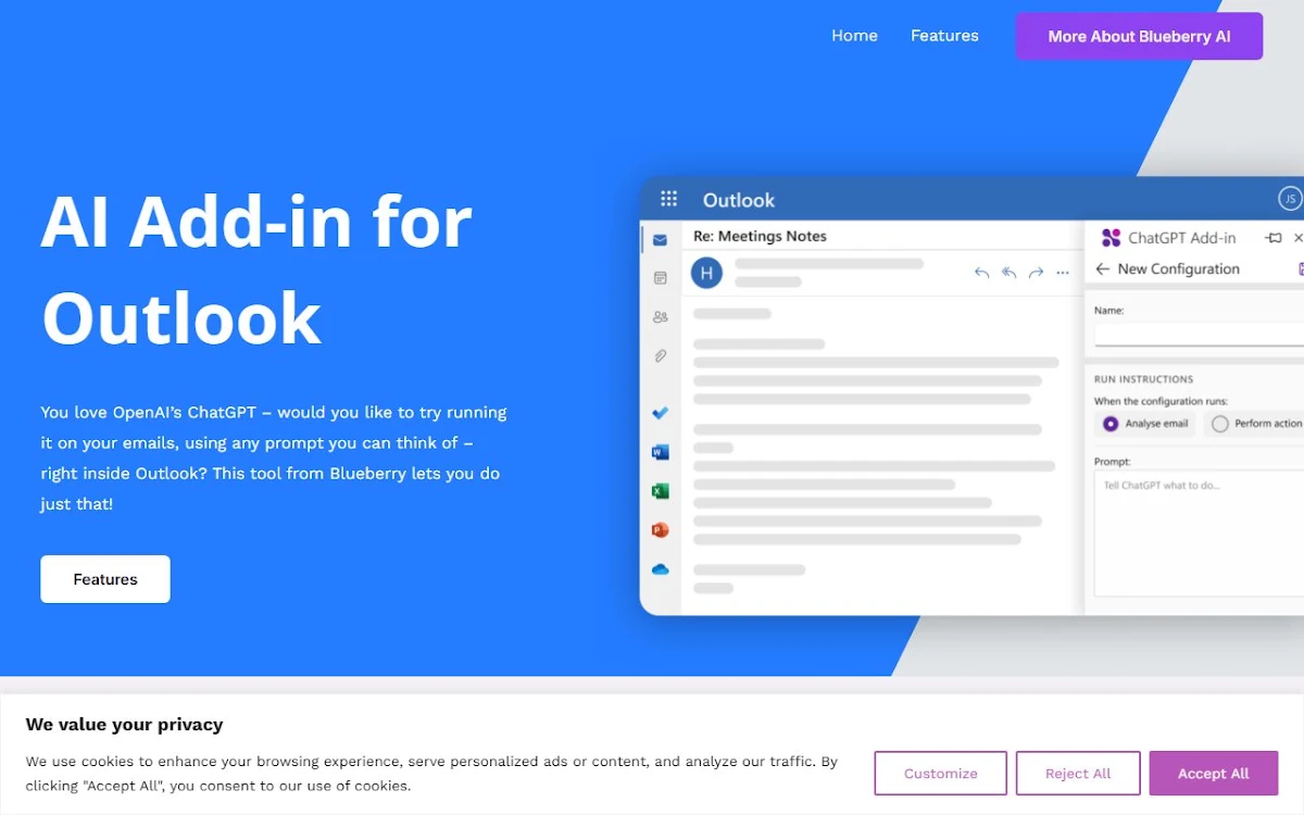 Captura de ChatGPT Add-in for Outlook