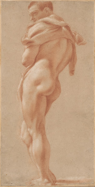 Standing Male Nude Seen from Behind c 1590