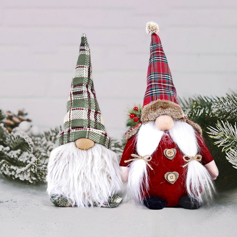 Dekorative Weihnachts-Wichtelfigur, sitzend, 35 cm