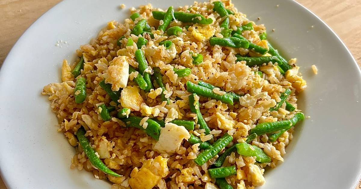 Cơm Chiên Trứng Và Đậu Que Siêu Nhanh