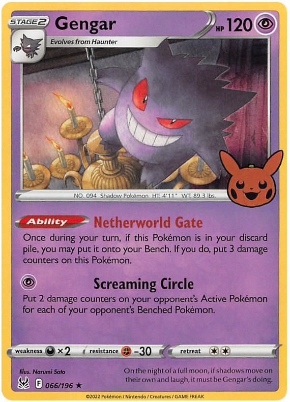 Gengar, Trick or Trade BOOster Bundle 2023 066/196, near mint Pokémon card