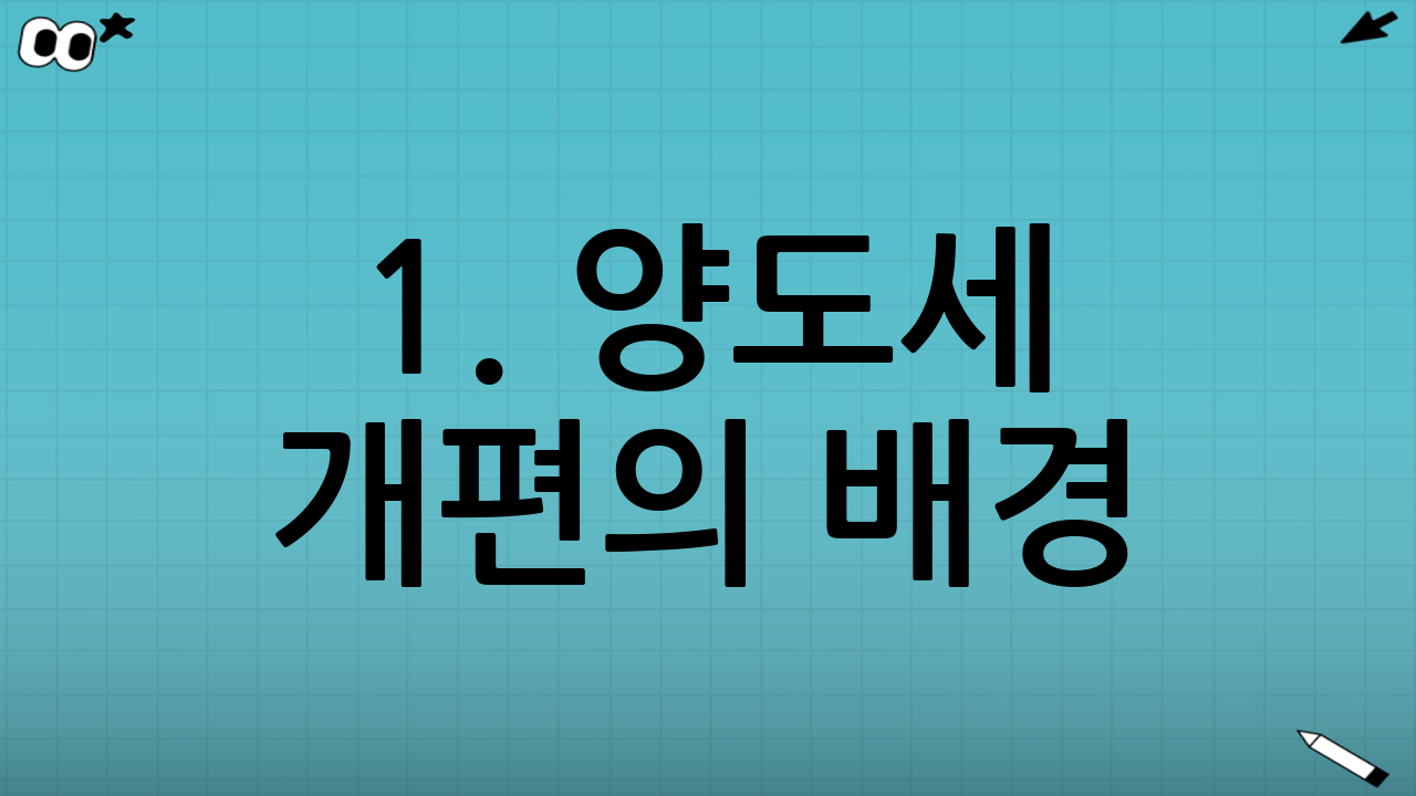 1. 양도세 개편의 배경