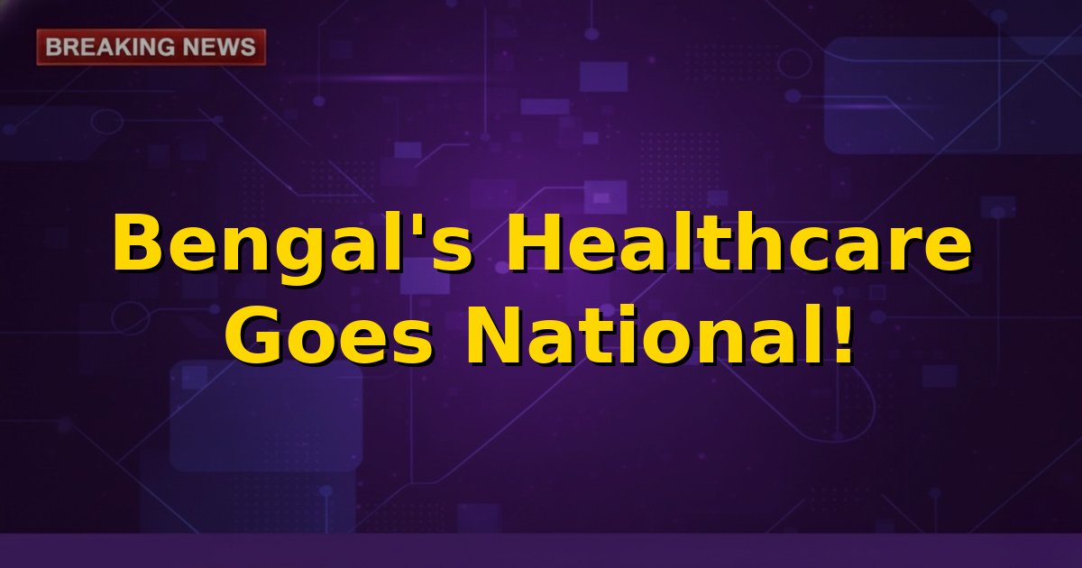 A graphic depicting the logos of Swasthya Sathi and Ayushman Bharat schemes merging, symbolizing integration and portability.