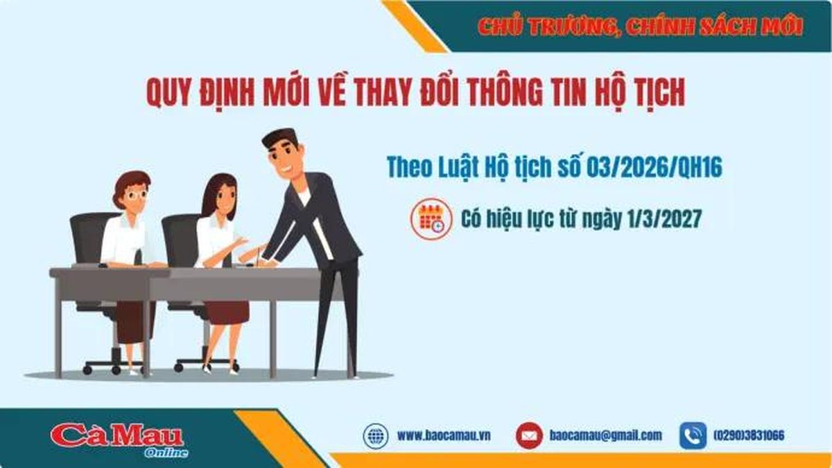 Quy định mới về thay đổi thông tin hộ tịch - Báo Cà Mau