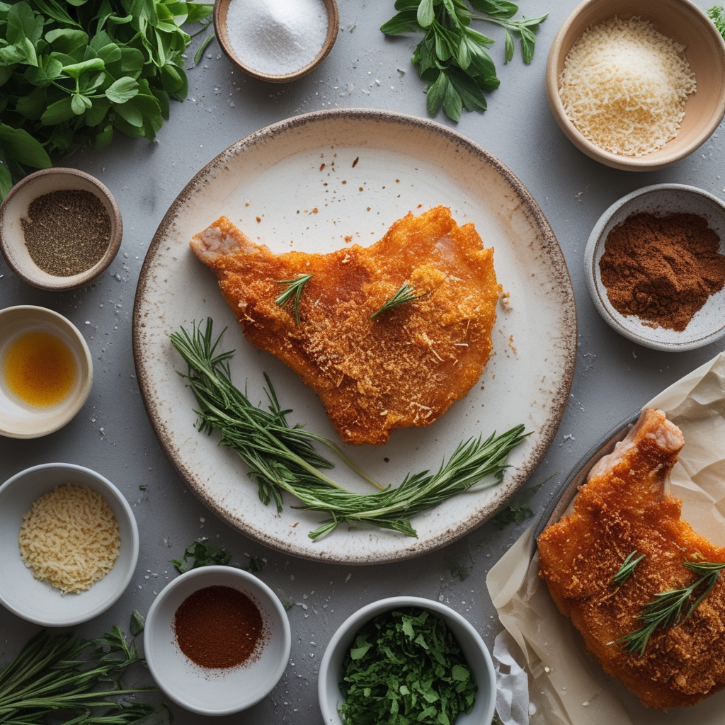 Ingredients for Crispy Parmesan Crusted Pork Chops - Easy Homemade Weeknight Dinner