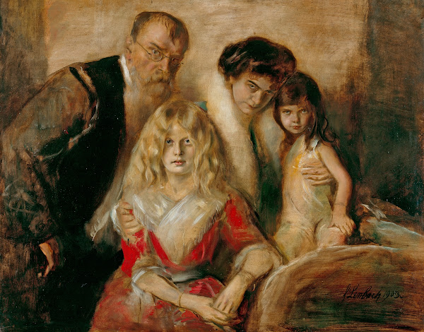Franz von Lenbach with his wife and daughters 1903