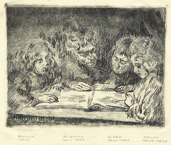 Alberto Diego Ottilia und Bruno beim Lesen 1912