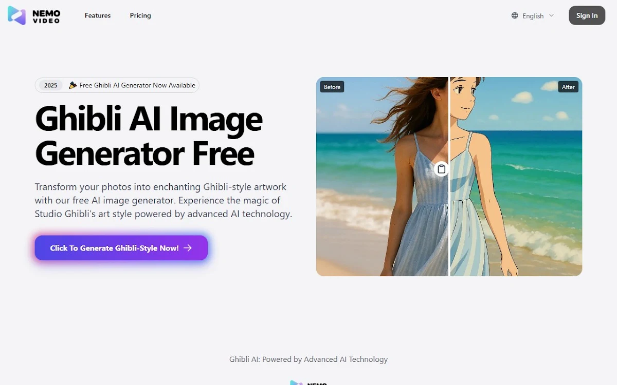Captura de Ghibli AI Image Generator Free