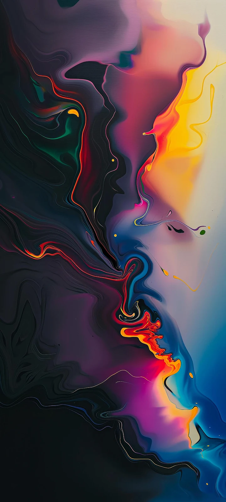Vibrant Liquid Marble Cascade - Abstract Digital Fluid Full HD iPhone Wallpaper (1305x2900)