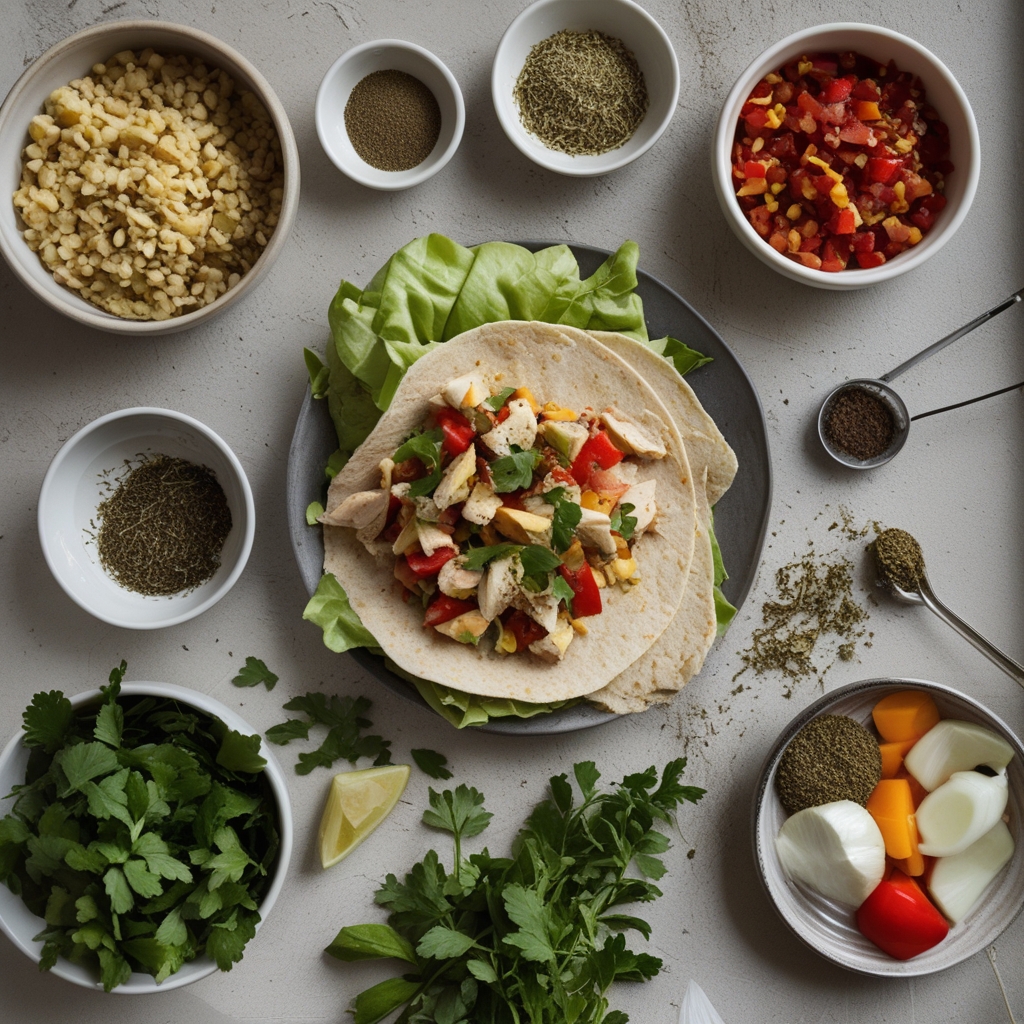 Ingredients for Easy Homemade Southwest Chicken Wrap Recipe - Flavorful & Quick