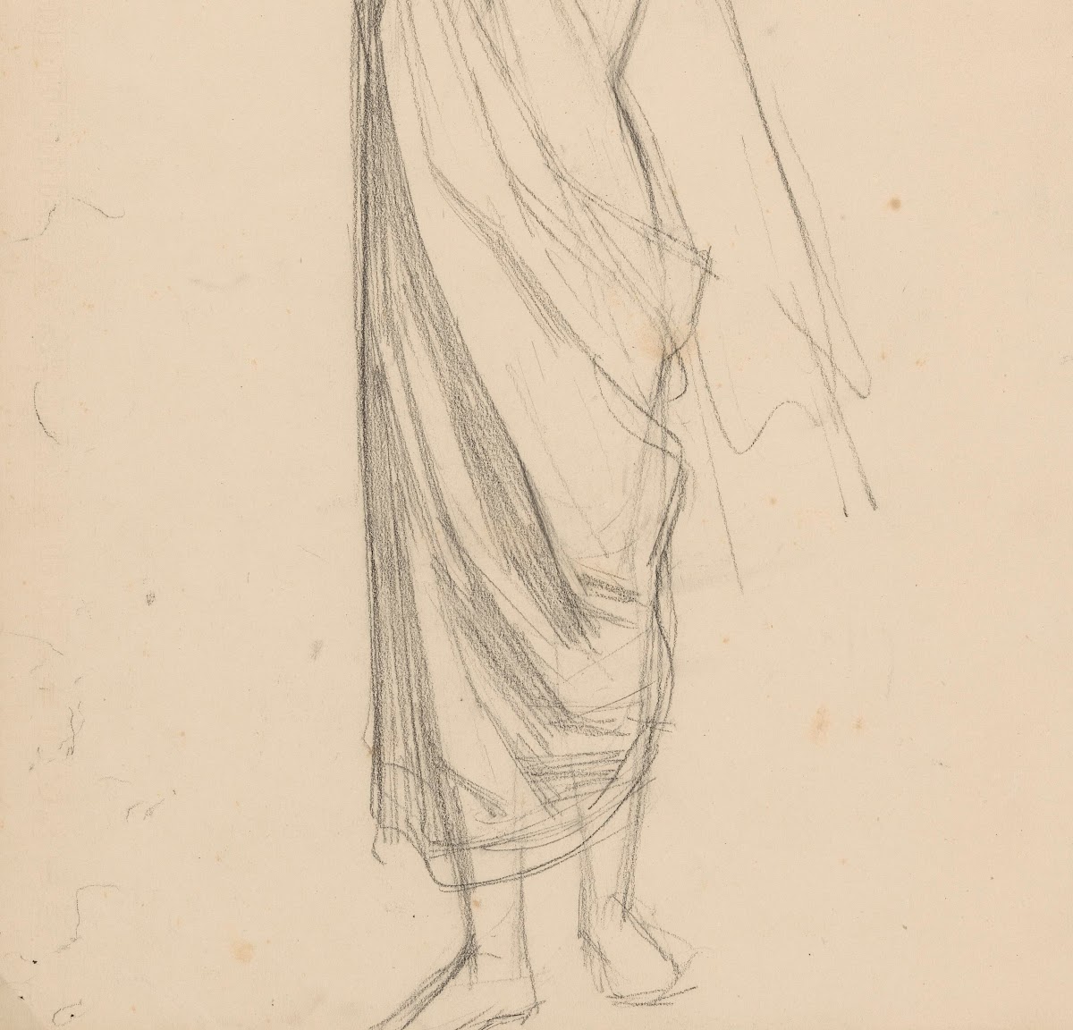 Studie van een staande vrouw met omgeslagen doek 1848   1927