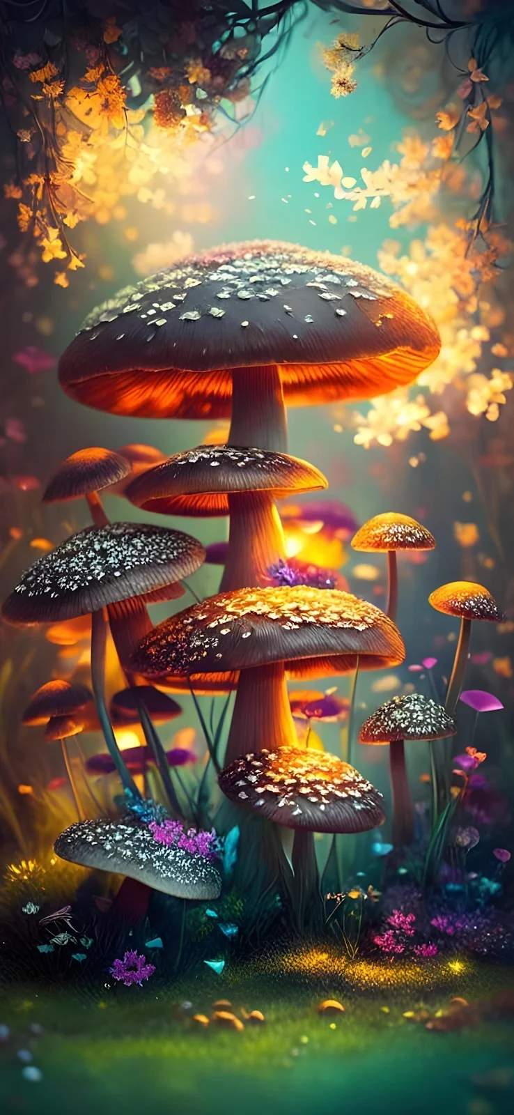 Mushrooms Full HD iPhone Wallpaper Background [1290x2796] Free Download