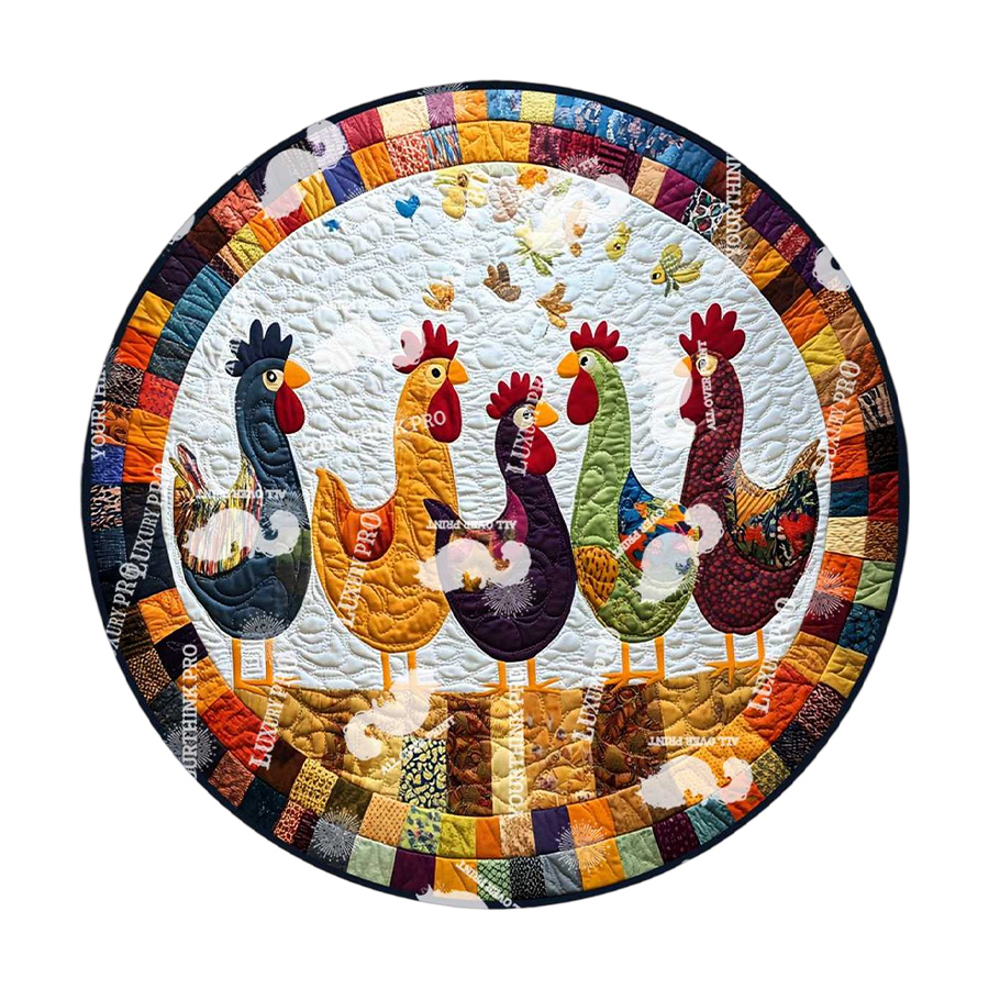Round Quilted Floor Mat (Crystal Velvet)