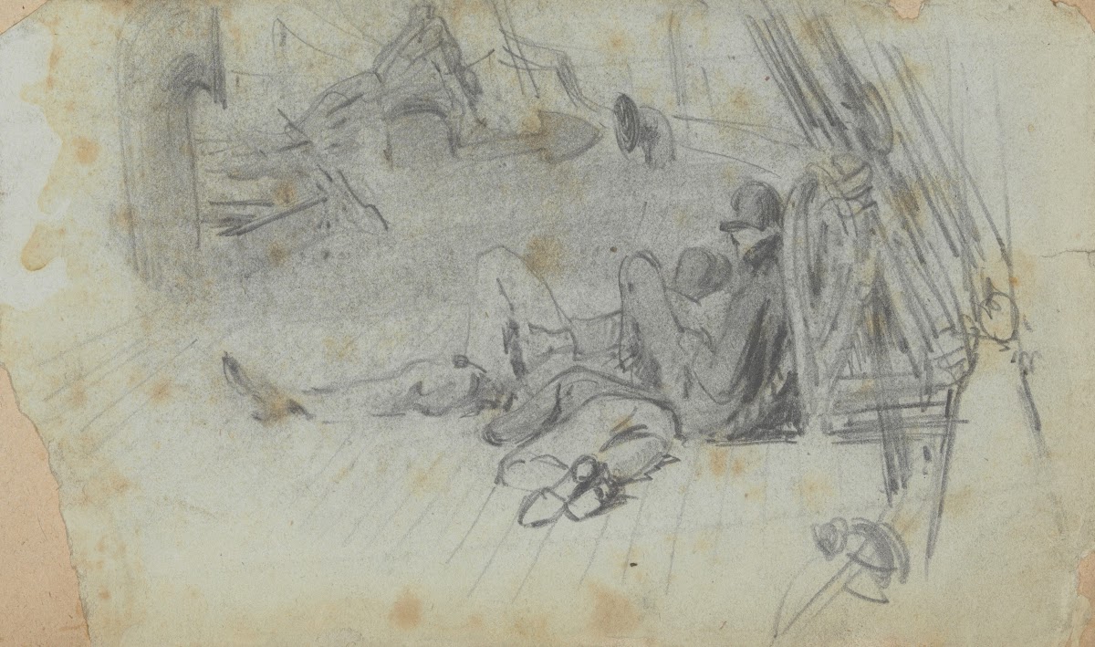 Sailors on Deck of Ship circa 1876