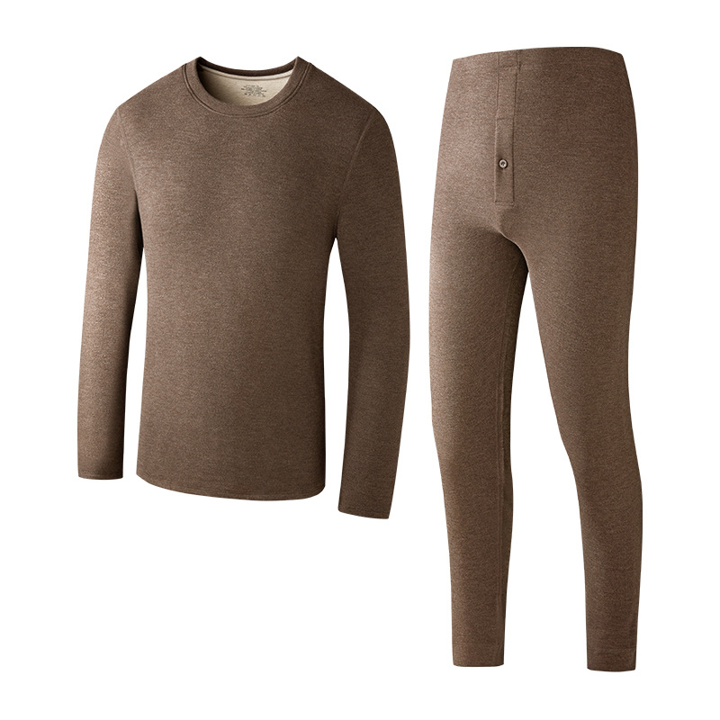 Thermal underwear set, lined, with silk and wool