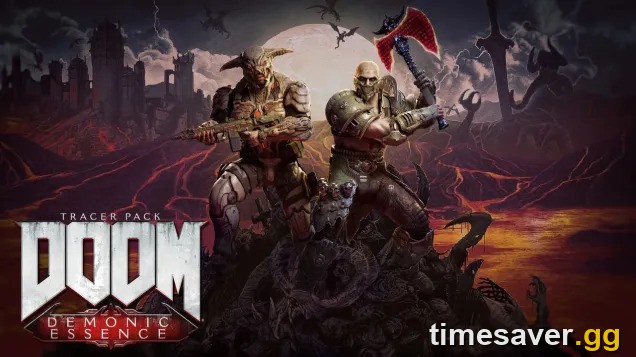 Tracer Pack: DOOM Demonic Essence bundle art showing the Marauder and Icon of Sin operators in Black Ops 7 and Warzone Season 6