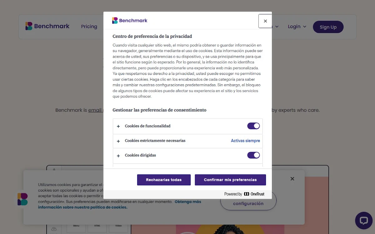 Captura de Benchmarkemail