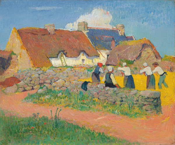 Le battage du blé au village 1894