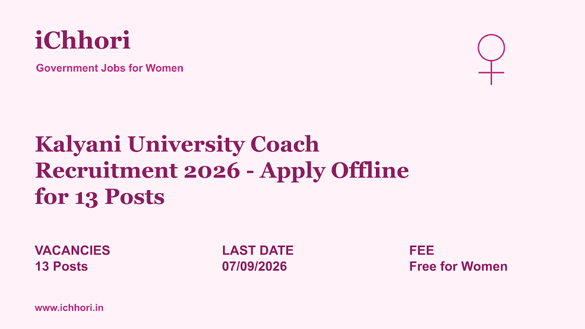 Kalyani University Coach Recruitment 2026 - Apply Offline for 13 Posts - iChhori