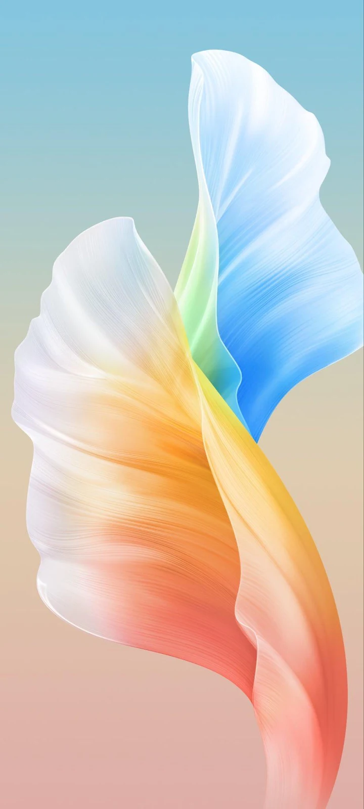 Flowing Colorful Silk Ribbon - Digital Abstract Art iPhone Wallpaper (922x2048)
