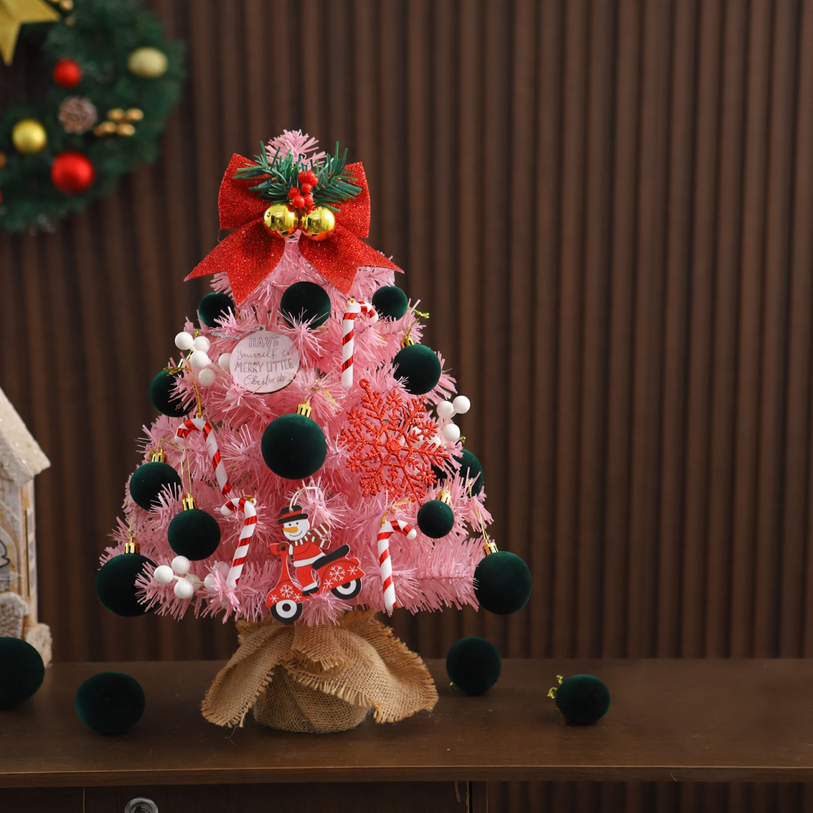 Mini Christmas Tree, pink, 45 cm or 60 cm, table decoration