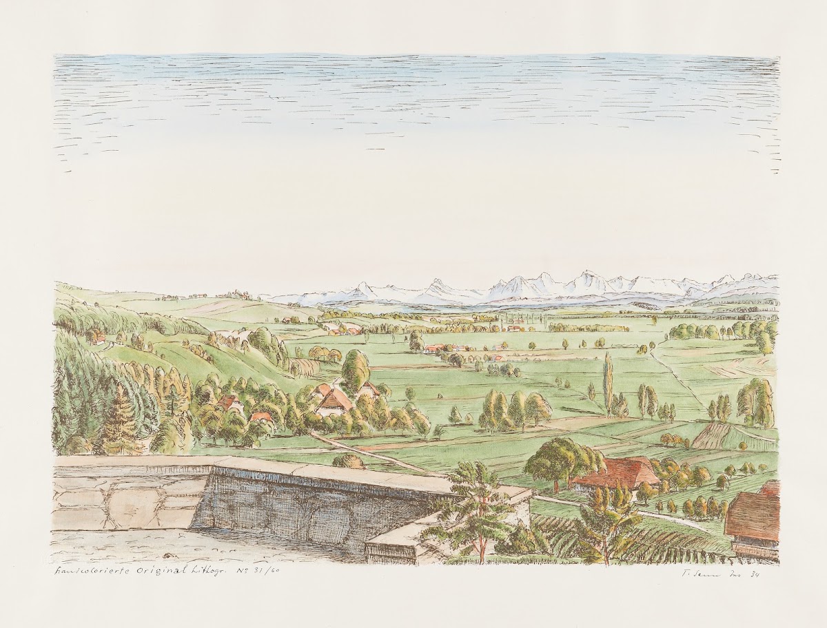 Gampelen Aussicht Von Der Scheurer Gedenksteinanlage